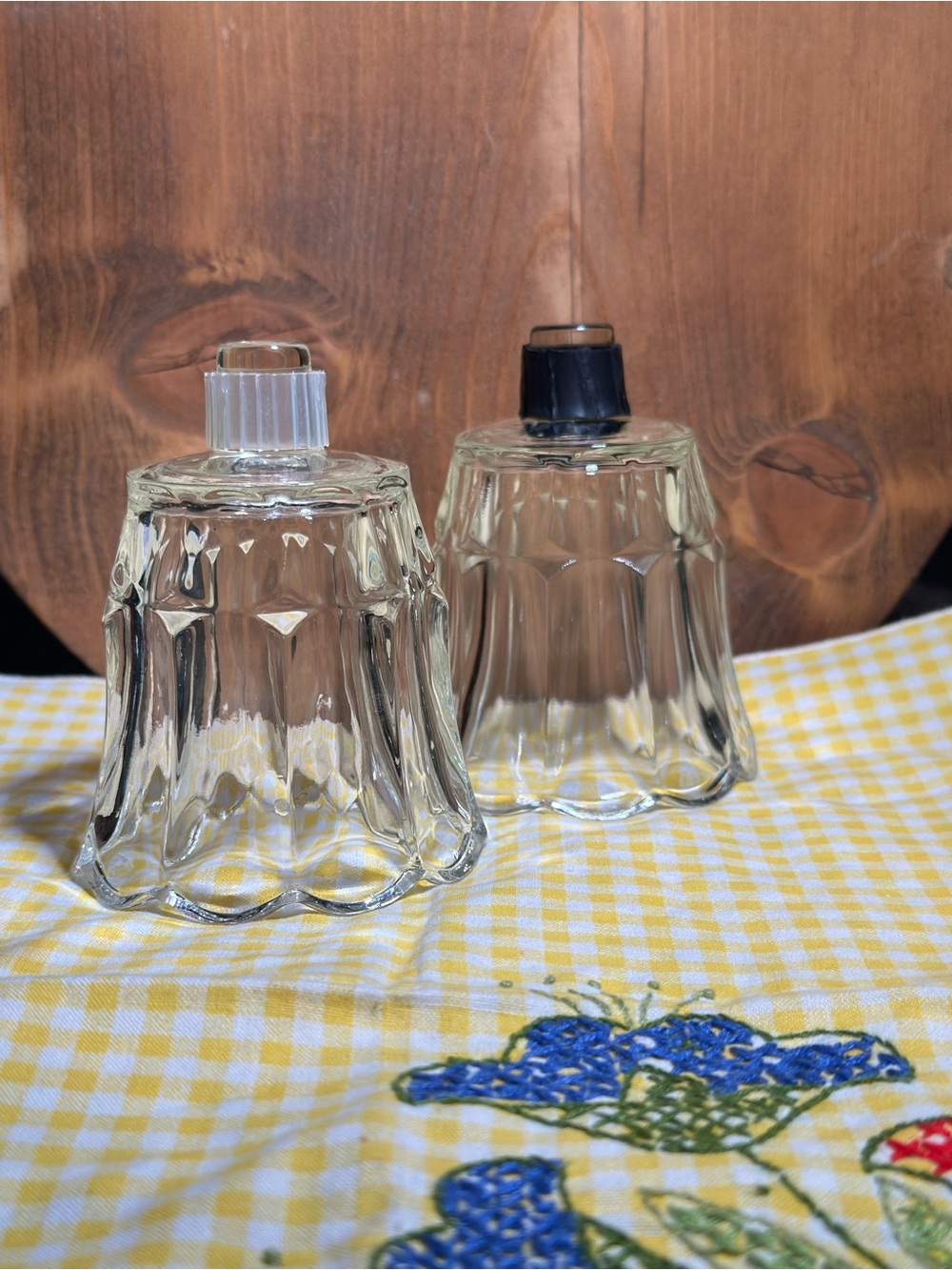 Vintage HomeCo Home Interiors Clear Glass Tulips- Set of 2